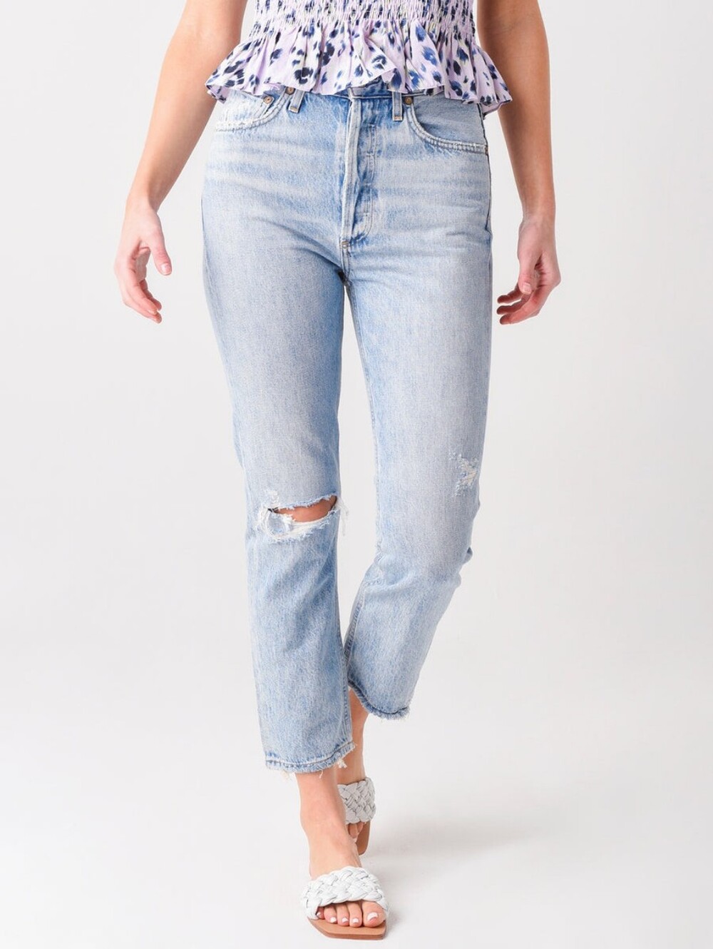 Agolde Riley High Rise Straight Crop Shatter Size 26 - Picture 2 of 9